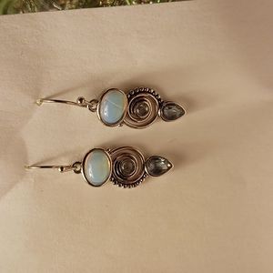 Blue & Crystal Sterling Earrings